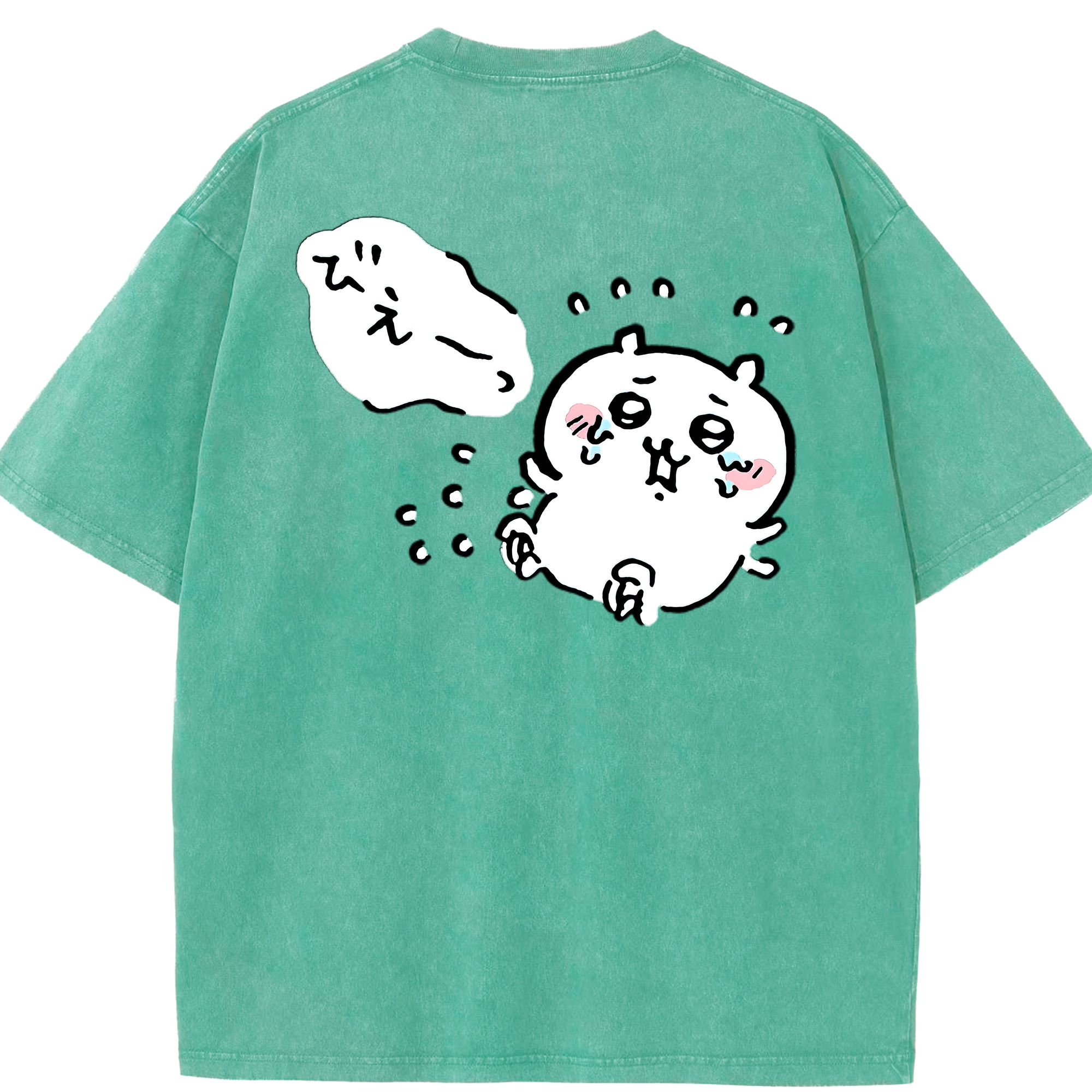 （画像用） ちいかわ ちいかわ Chii-kawa chiikawa 綿100% ヴィンテージ風 半袖Tシャツ（背面プリント）